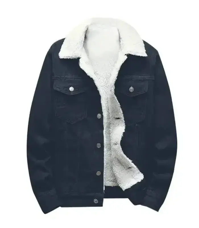 Premium-black-denim-jacket-with-inner-white-fur-lining—OEM-manufacturing-by-Denim-Apparels