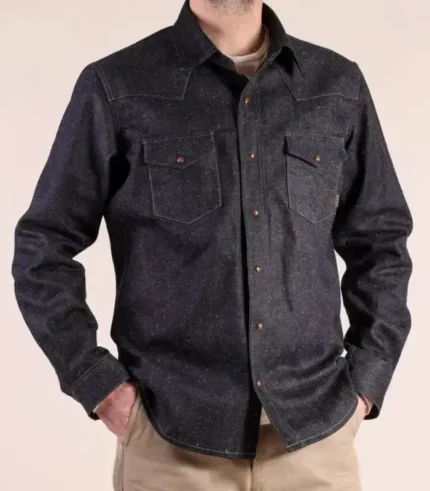 Nomad-raw-denim-shirt-made-with-Japanese-bamboo-denim-and-cotton-blend—custom-manufacturing-by-Denim-Apparels