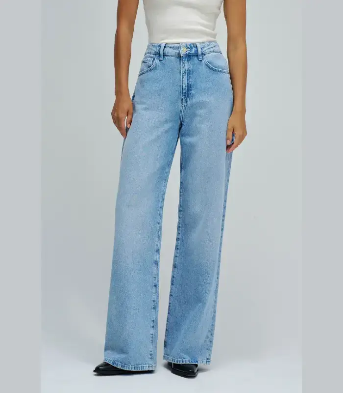 Ocean Wash Wide-Leg Jeans-Pose-1 Ocean-Wash-Wide-Leg-Jeans