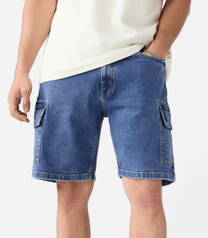 Steel-Blue-Denim-Shorts