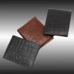 Premium-croc-textured-leather-wallet-in-black-brown-and-chocolate —custom-manufacturing-by-Denim-Apparels
