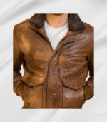 Premium-marine-tan-bomber-jacket-in-full-grain-sheep-leather-with-rugged-detailing-OEM-manufacturer-Denim-Apparels