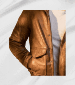 Premium-marine-tan-bomber-jacket-in-full-grain-sheep-leather-with-rugged-detailing-OEM-manufacturer-Denim-Apparels