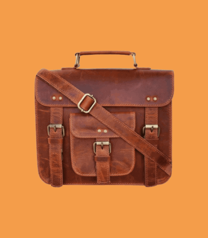 Vintage Brown Leather Messenger Bag